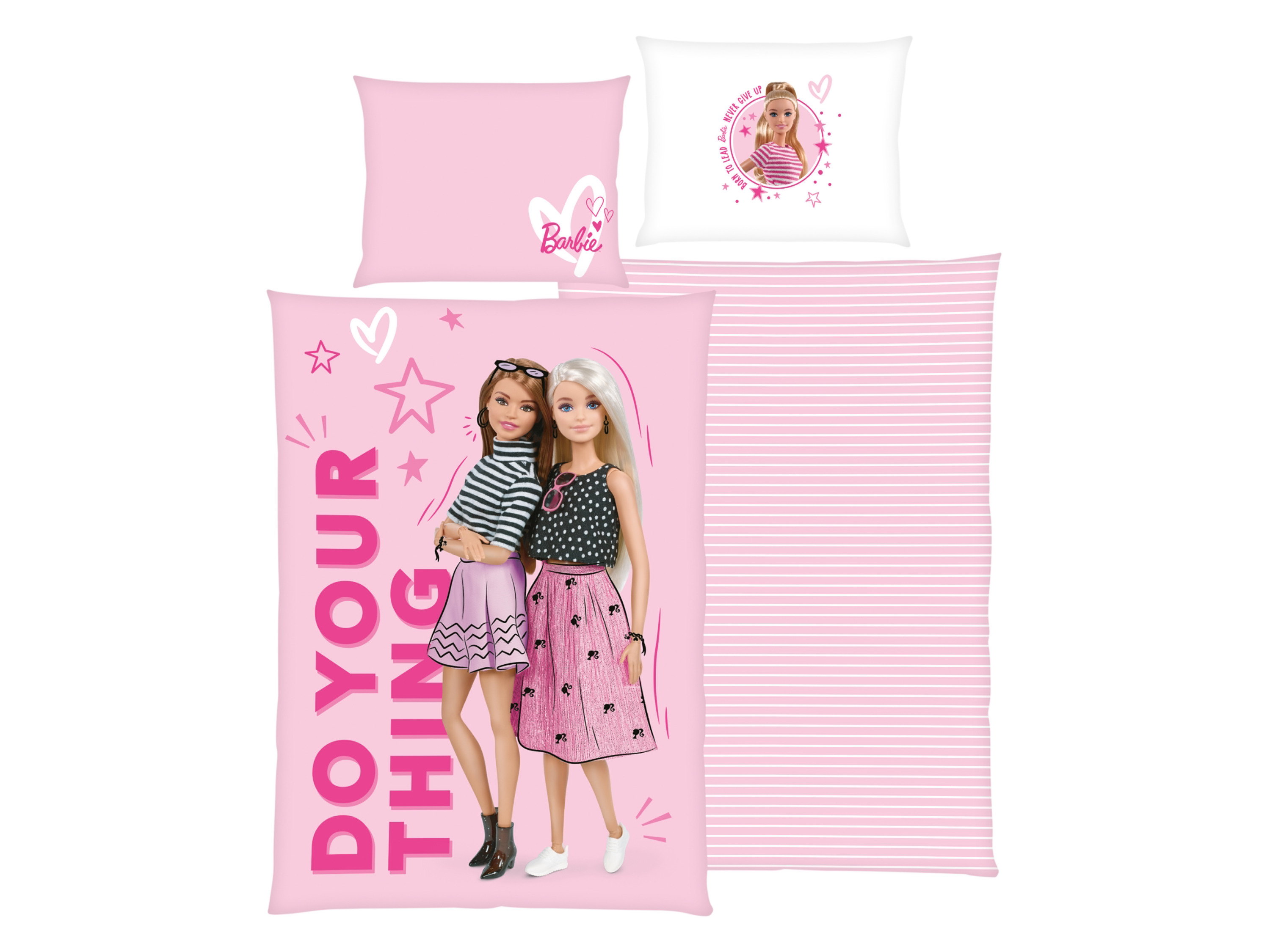 Barbie Detská obojstranná posteľná bielizeň, 140 x 200 cm (bledoružová)