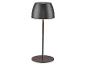 Čierna bezdrôtová stolová lampa s kovovou základňou a stĺpom