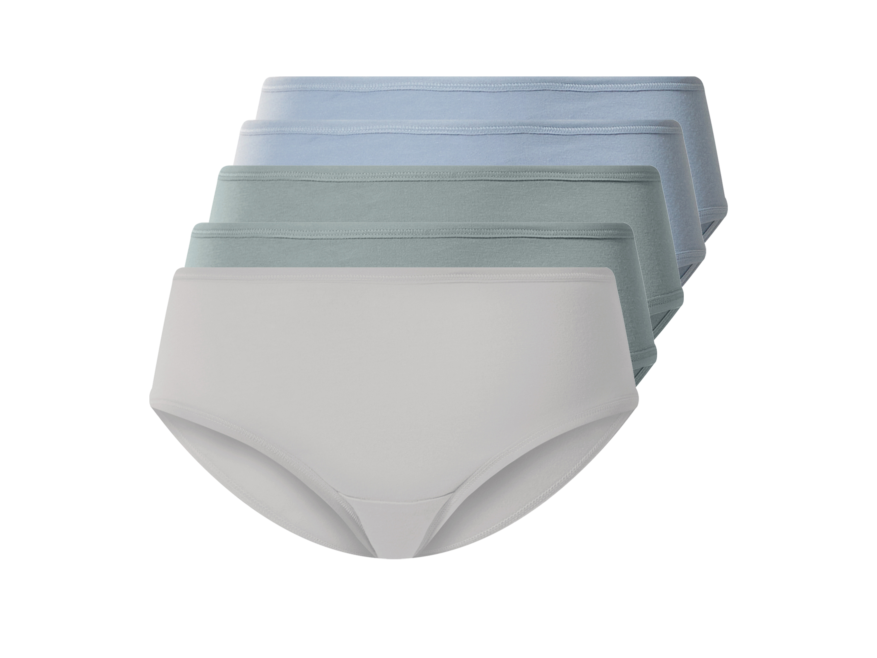 ESMARA® Dámske nízke nohavičky, 5 kusov (zelená/modrá/sivá, XL (48/50))