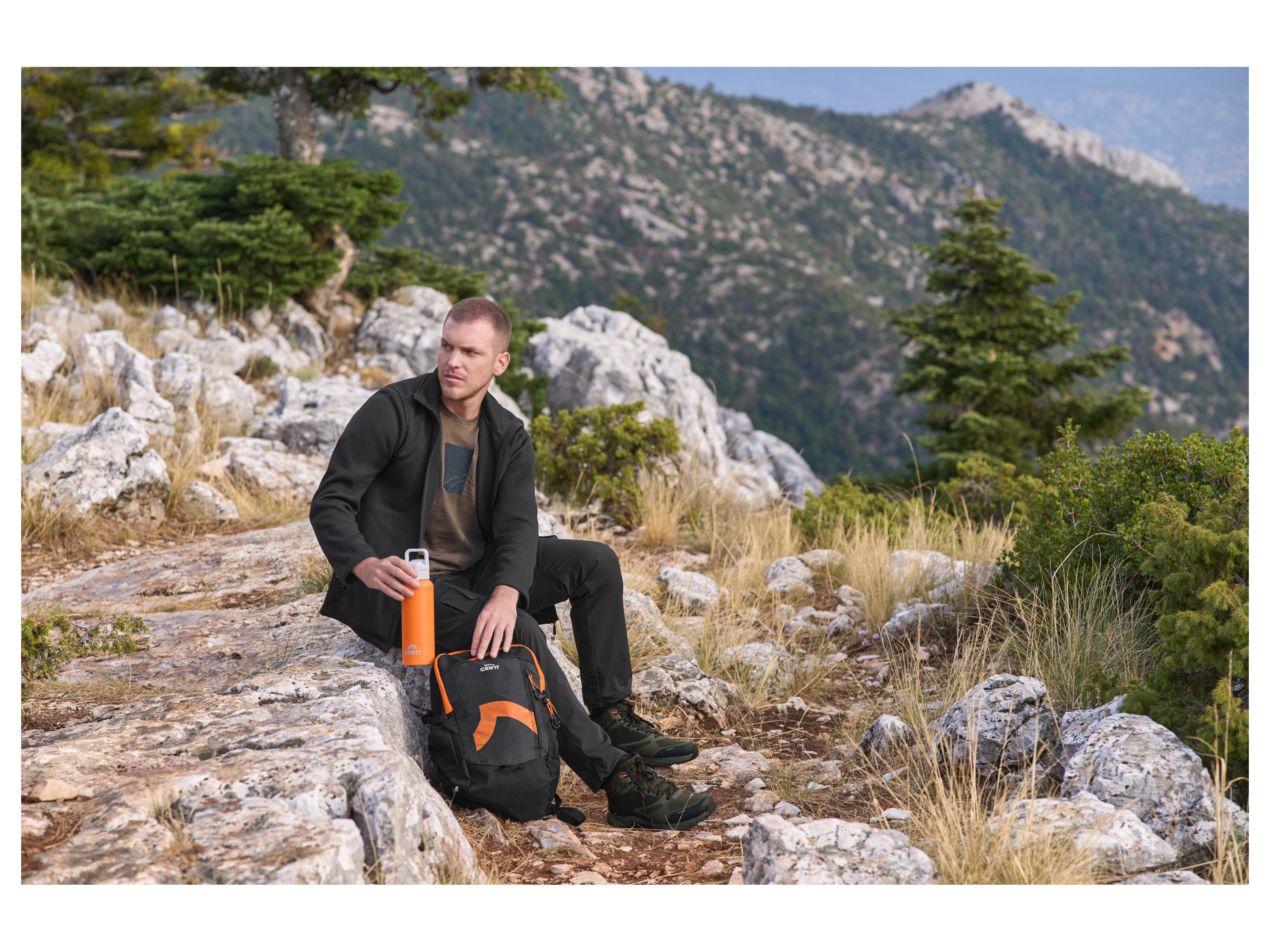 CRIVIT Pánska pletená flísová bunda - 8