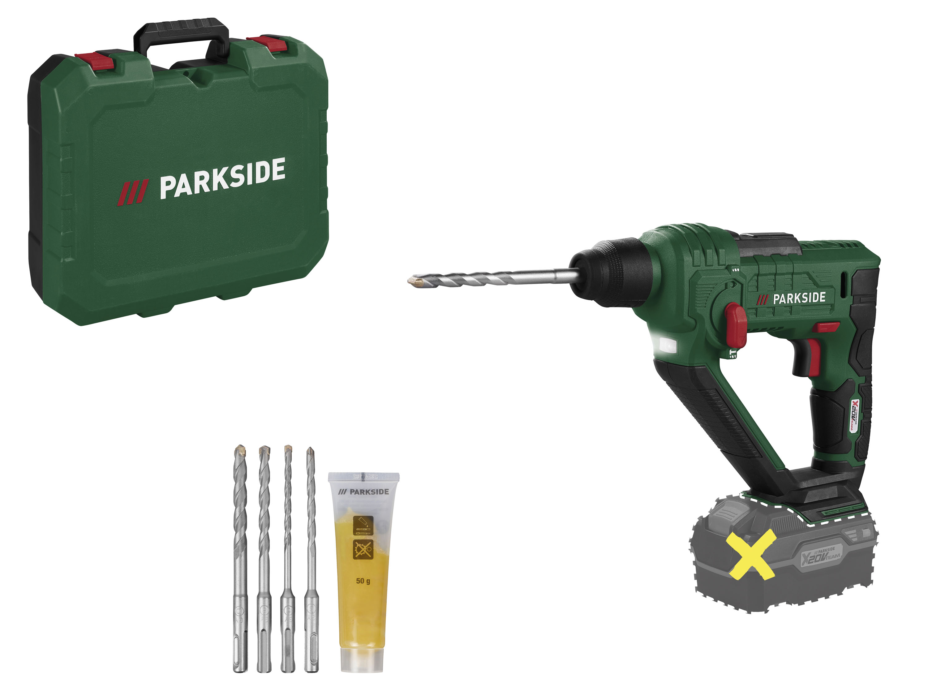 PARKSIDE® Aku vŕtacie kladivo 20 V PABH 20-Li D4 - bez akumulátora