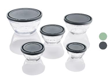 LIVARNO home Súprava sklenených misiek, 5-dielna