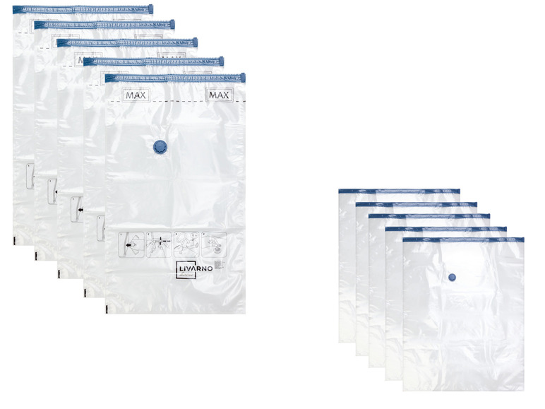 Sada ôsmich vákuových vrecúšok Livarno Home.