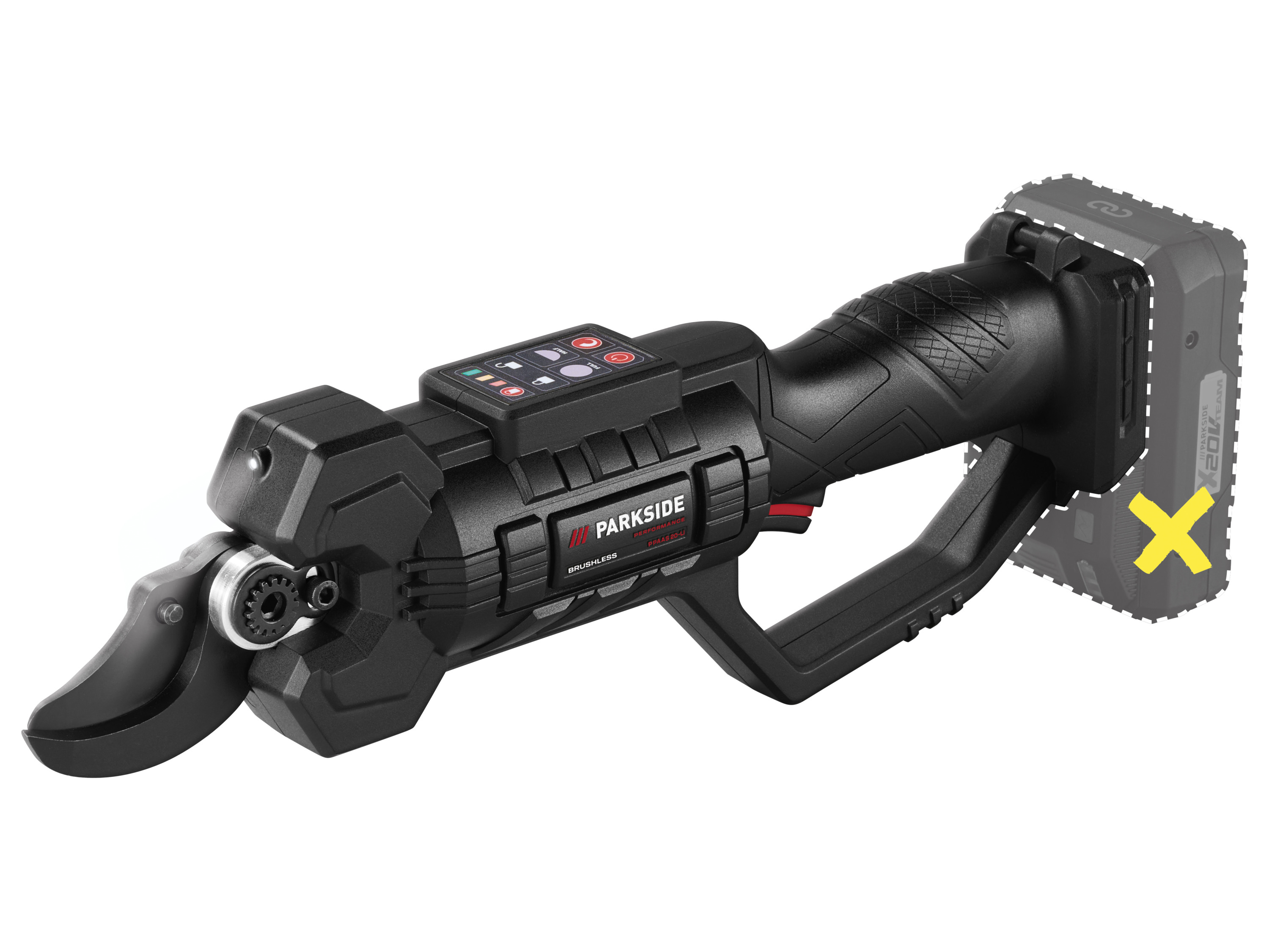 PARKSIDE PERFORMANCE® Aku nožnice na konáre 20 V/4Ah PPAAS 20-Li A1 - bez akumulátora