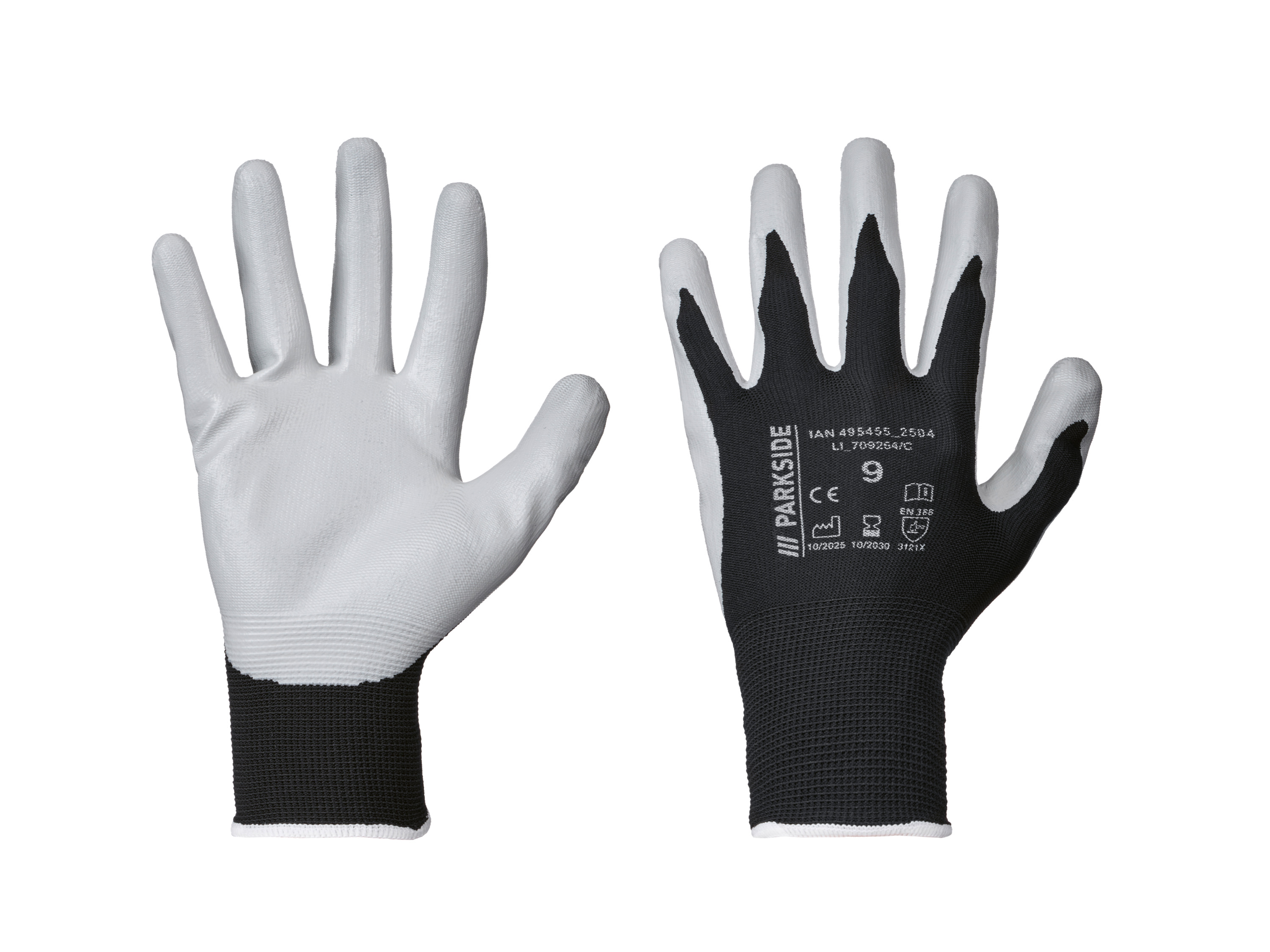 PARKSIDE®  Dámske/Pánske pracovné rukavice, 3 páry (Nano Flex, 9)