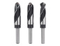 Tri kovové vrtáky na drevo.