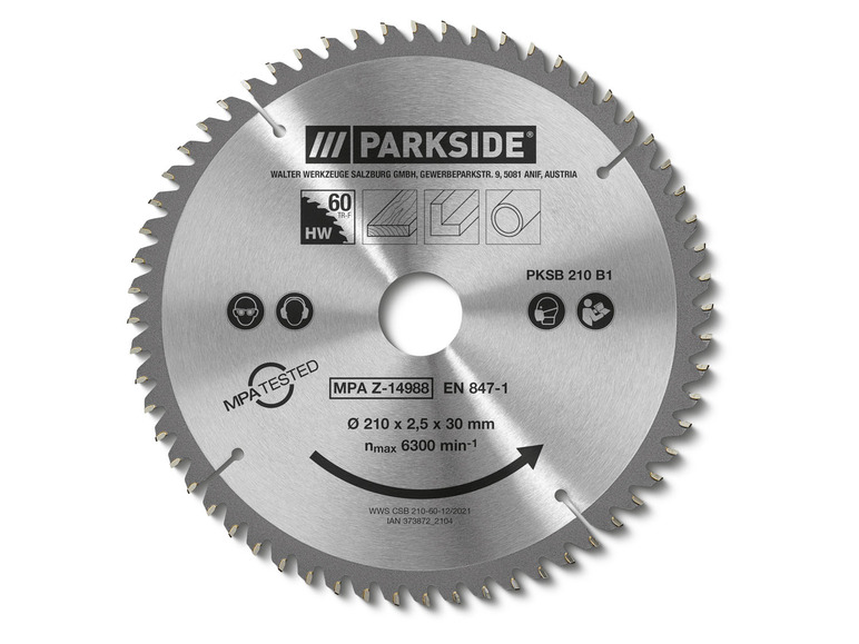 Prejsť na zobrazenie na celú obrazovku: PARKSIDE® Pílový kotúč 210 mm PKSB 210 B1 – obrázok 6