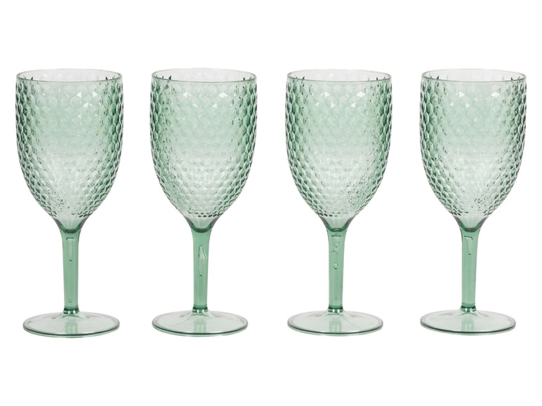 Cambridge Plastové poháre, 4 kusy (vínové poháre/zelená)