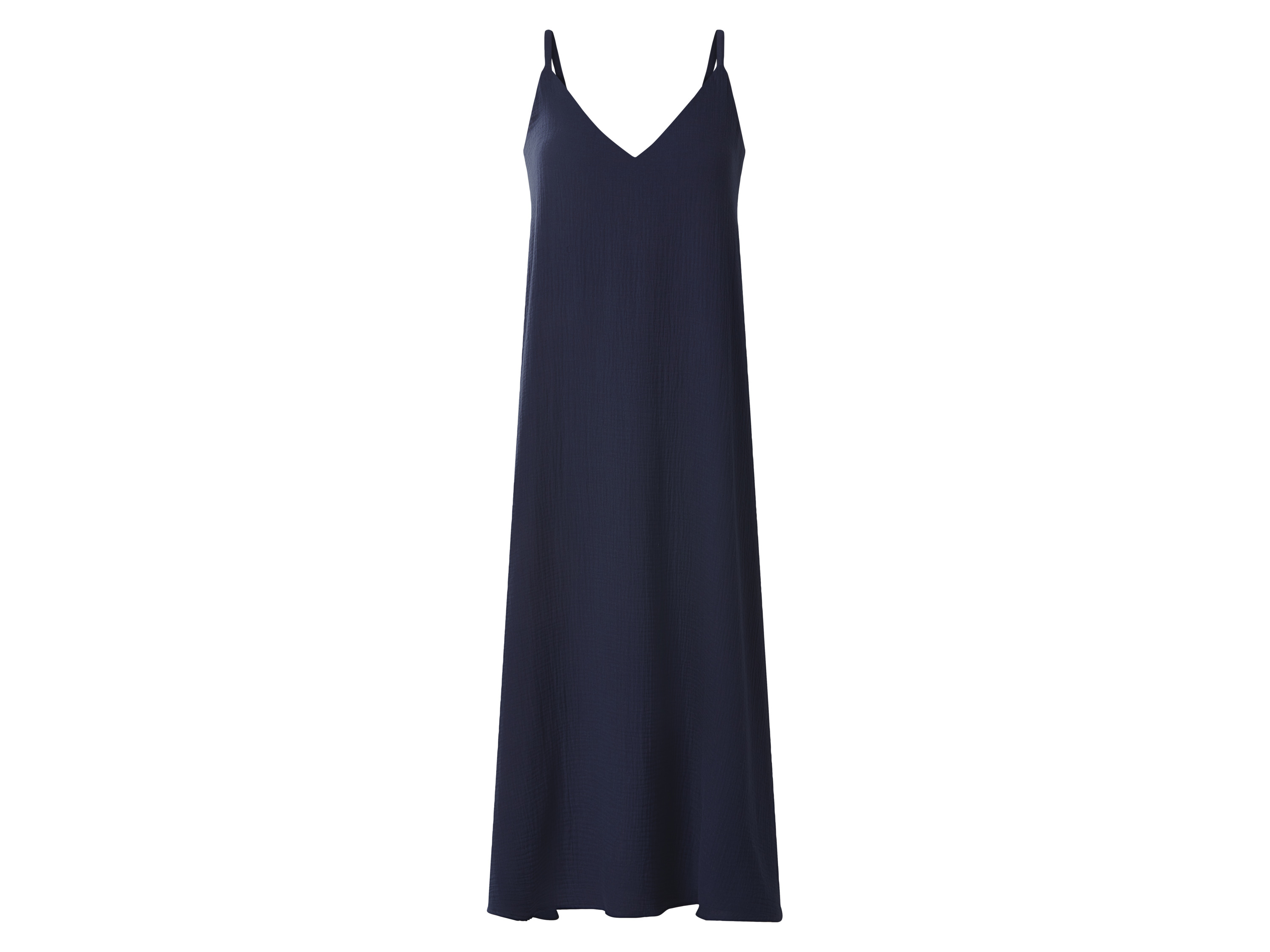esmara® Dámske mušelínové midi šaty (navy modrá, XS (32/34))