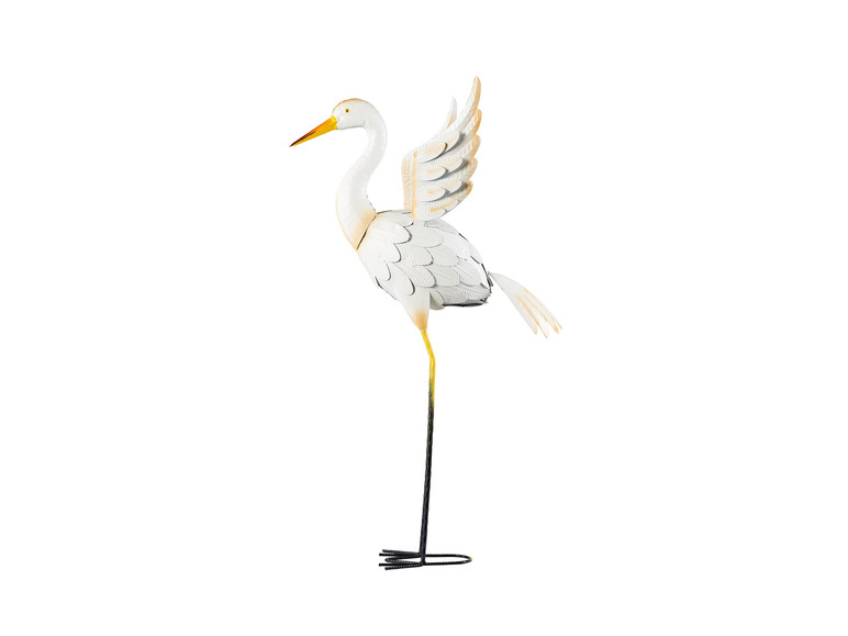 LIVARNO home Kovový dekoratívny vták (biela volavka)