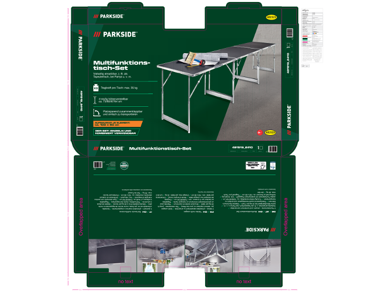 Sada multifunkčných stolov, výškovo nastaviteľná, skladacia, s rukoväťou na prenášanie.