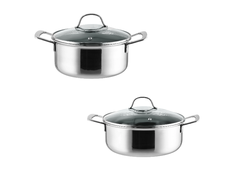 SILVERCREST® Hrnce z ušľachtilej ocele Premium, Ø 20 + 24 cm