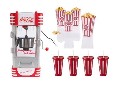 Coca Cola Prístroj na prípravu popcornu + Nádoby na popcorn + Poháre na nápoj