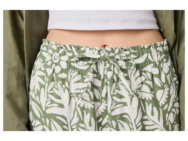 esmara® Dámske nohavice Wide Leg s ľanom Premium (vzor, S (36/38))