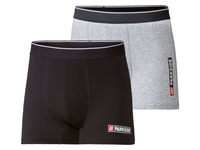 E-shop PARKSIDE® Pánske bavlnené boxerky, 2 kusy (S, čierna/sivá)