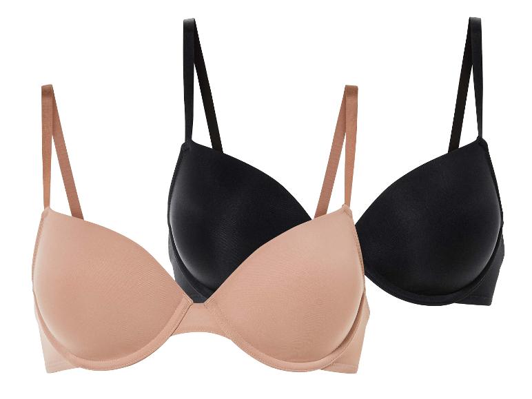 esmara® Dámska podprsenka, 2 kusy (čierna/béžová, 75B)