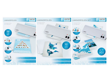 UNITED OFFICE® Laminovacie fólie DIN A3/A4/A5
