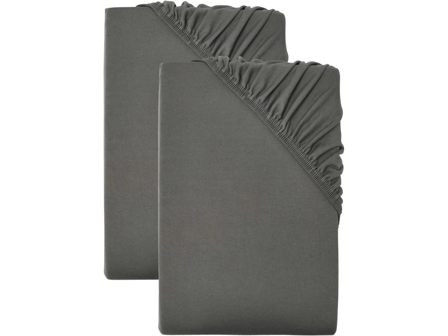 LIVARNO home Napínacia džersejová plachta, 90 – 100 x 200 cm, sivá, 2 kusy