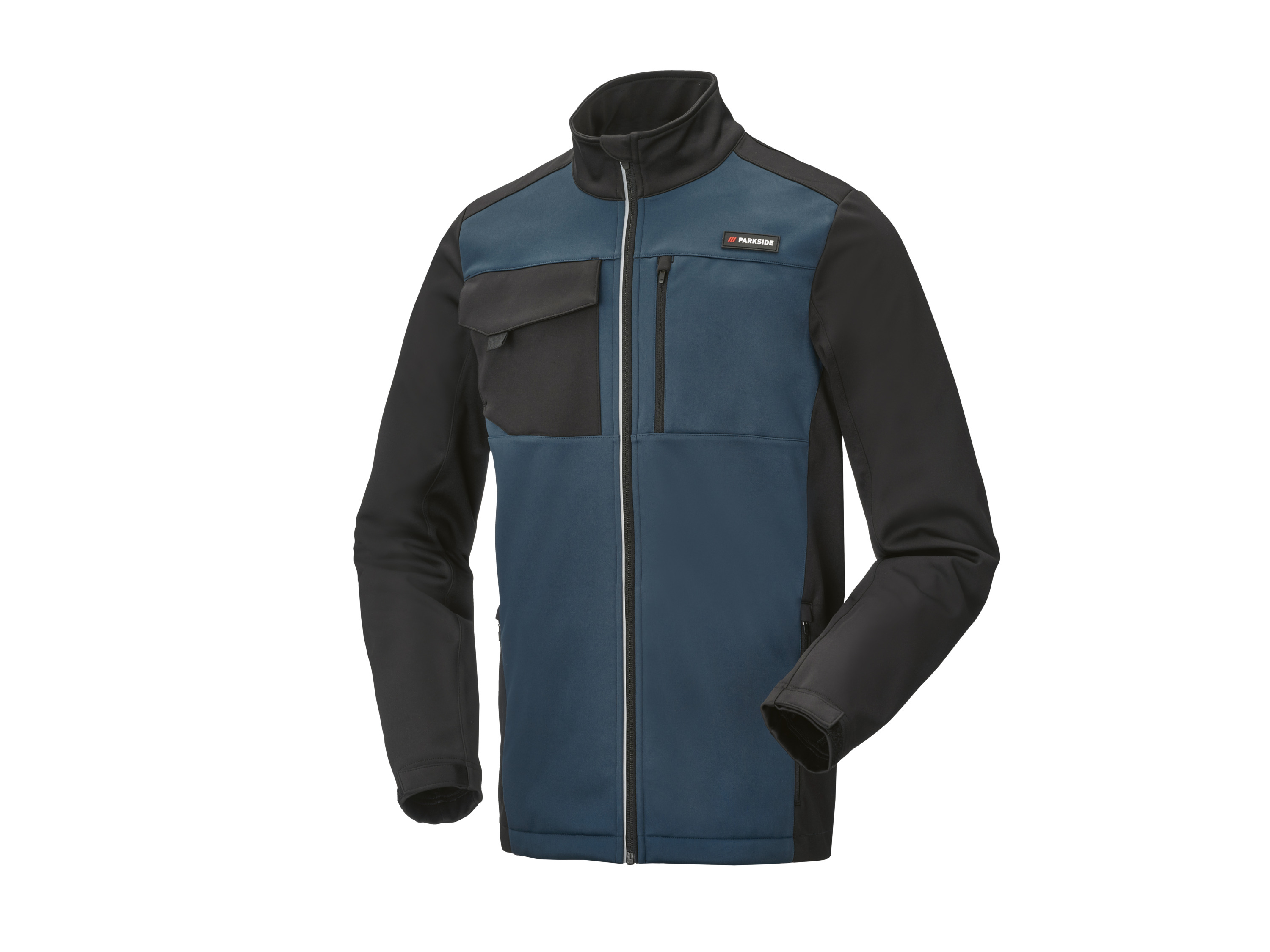 PARKSIDE® Pánska softšelová bunda (čierna/modrá, XXL (60/62))