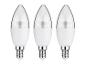 Tri LED žiarovky v tvare sviečky s päticou E14