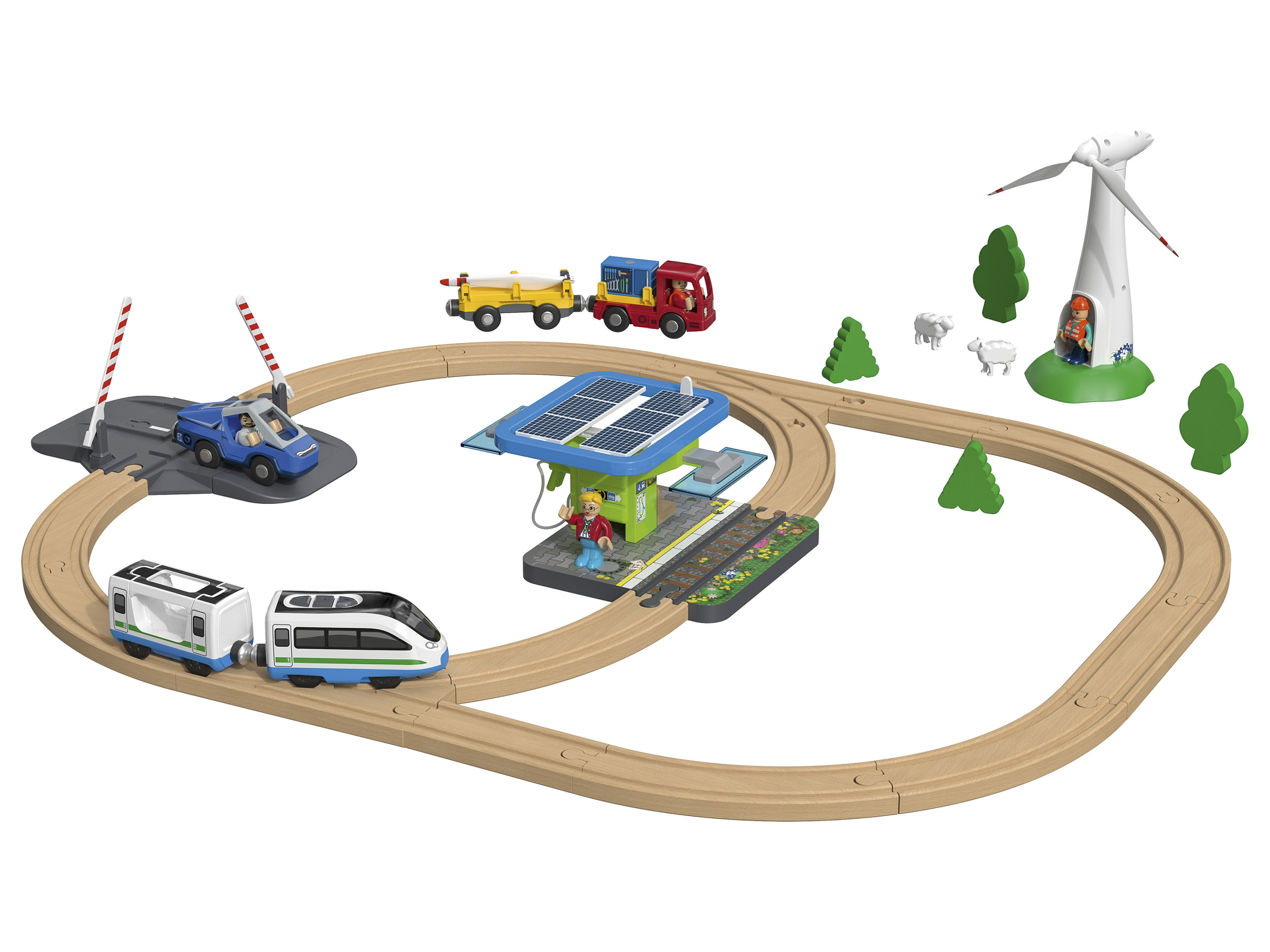 Playtive Drevená železnica (obnoviteľné zdroje energie)