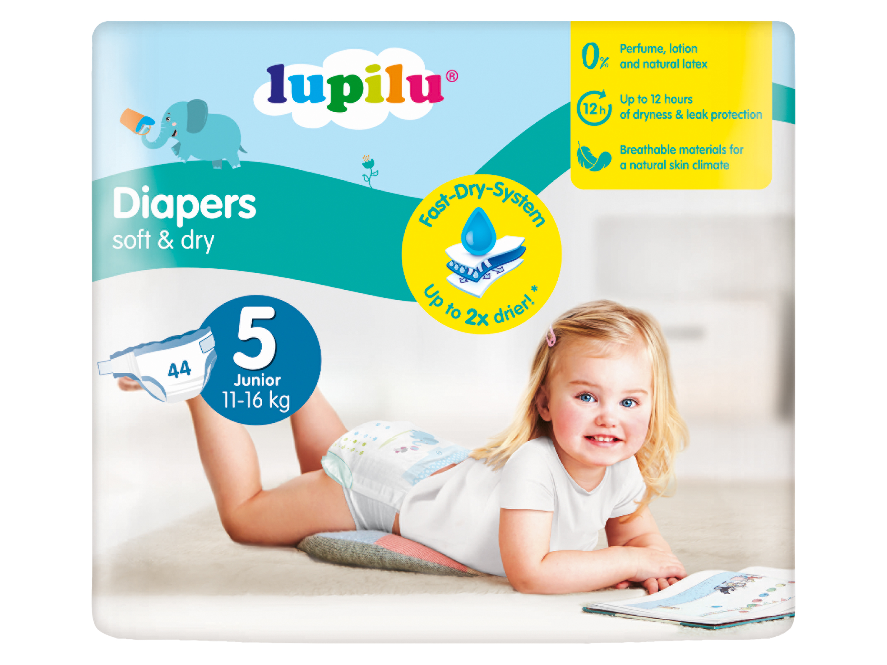 lupilu® Detské plienky Junior 5, 44 kusov