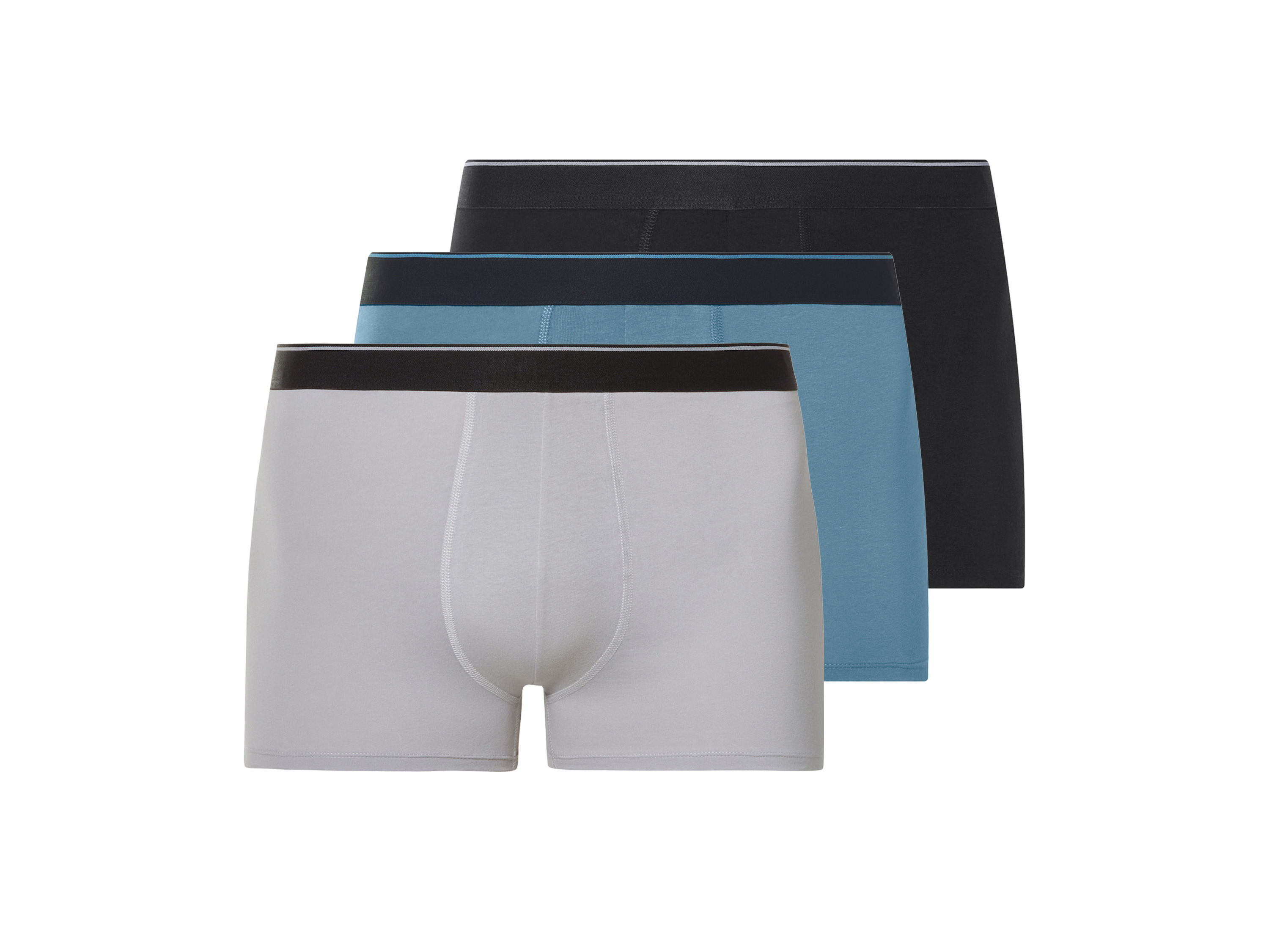 esmara Men Pánske boxerky XXL, 3 kusy (čierna/modrá/sivá, 8/XXL)