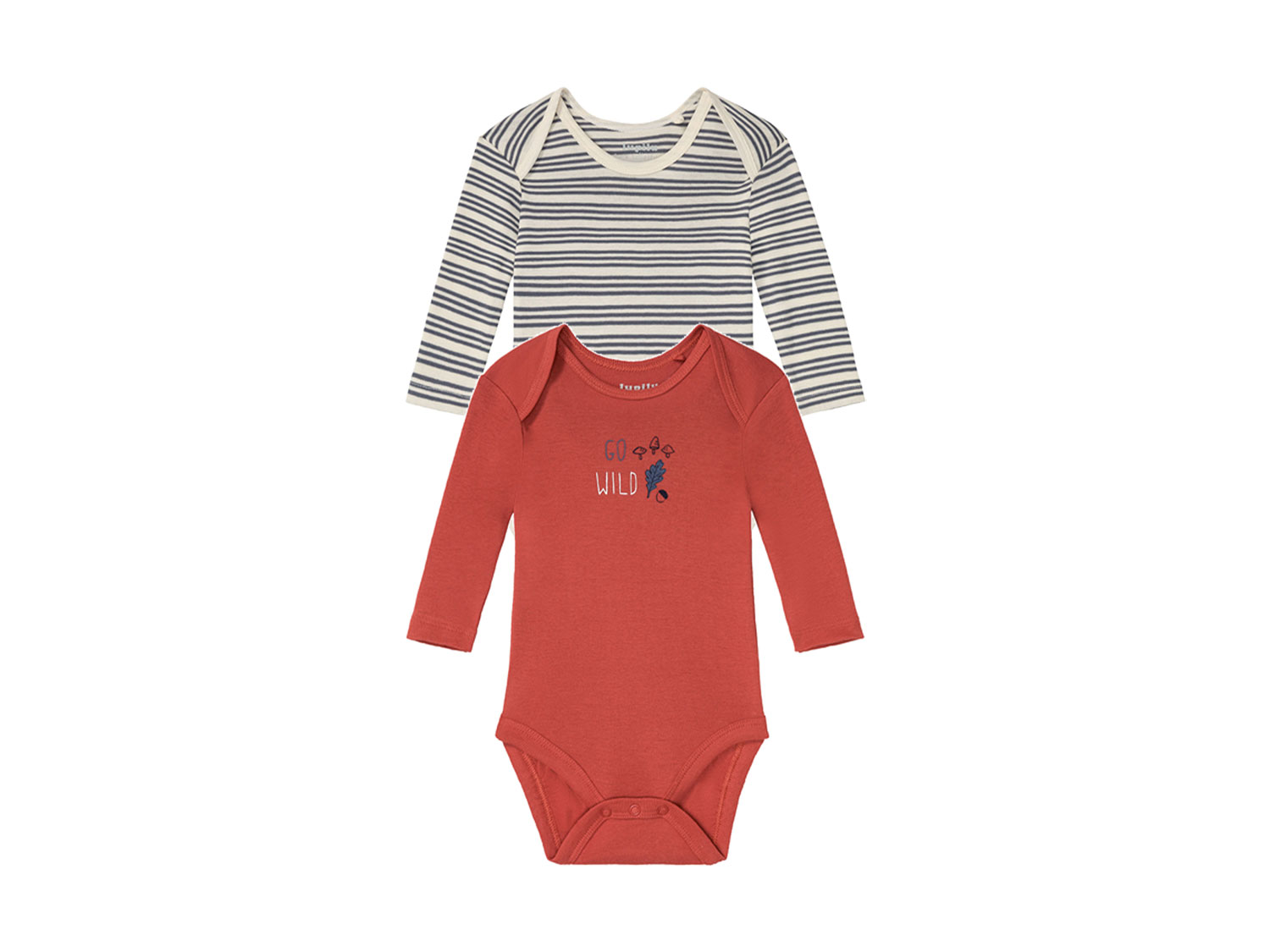 lupilu® Chlapčenské body pre bábätká, 2 kusy (pruhy/hnedá, 62/68)