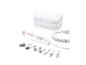 Sada na manikúru SilverCrest: elektrické zariadenie, rôzne nástavce a puzdro.