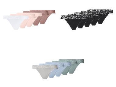 esmara® Dámske tangá s čipkou, 5 kusov