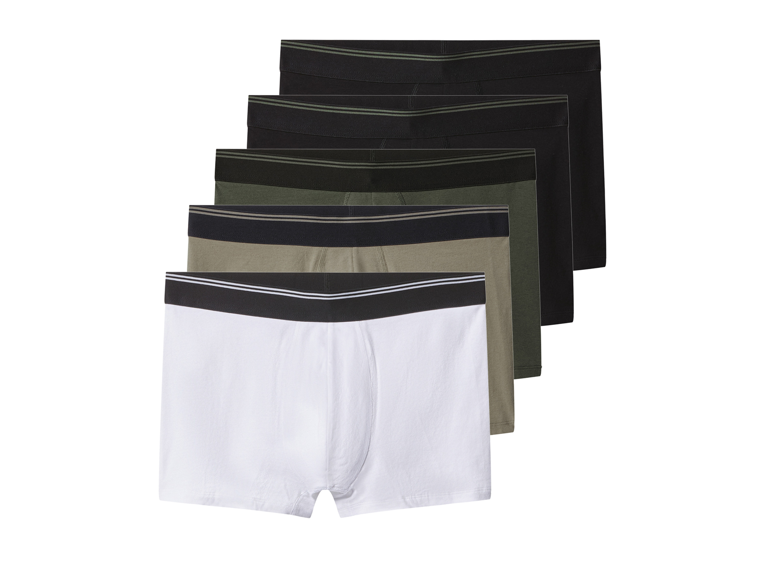 esmara Men Pánske boxerky, 5 kusov (čierna/zelená/khaki/biela, 4/S)