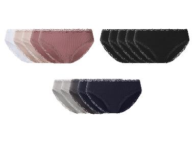 esmara® Dámske rebrované nohavičky s čipkou, 5 kusov