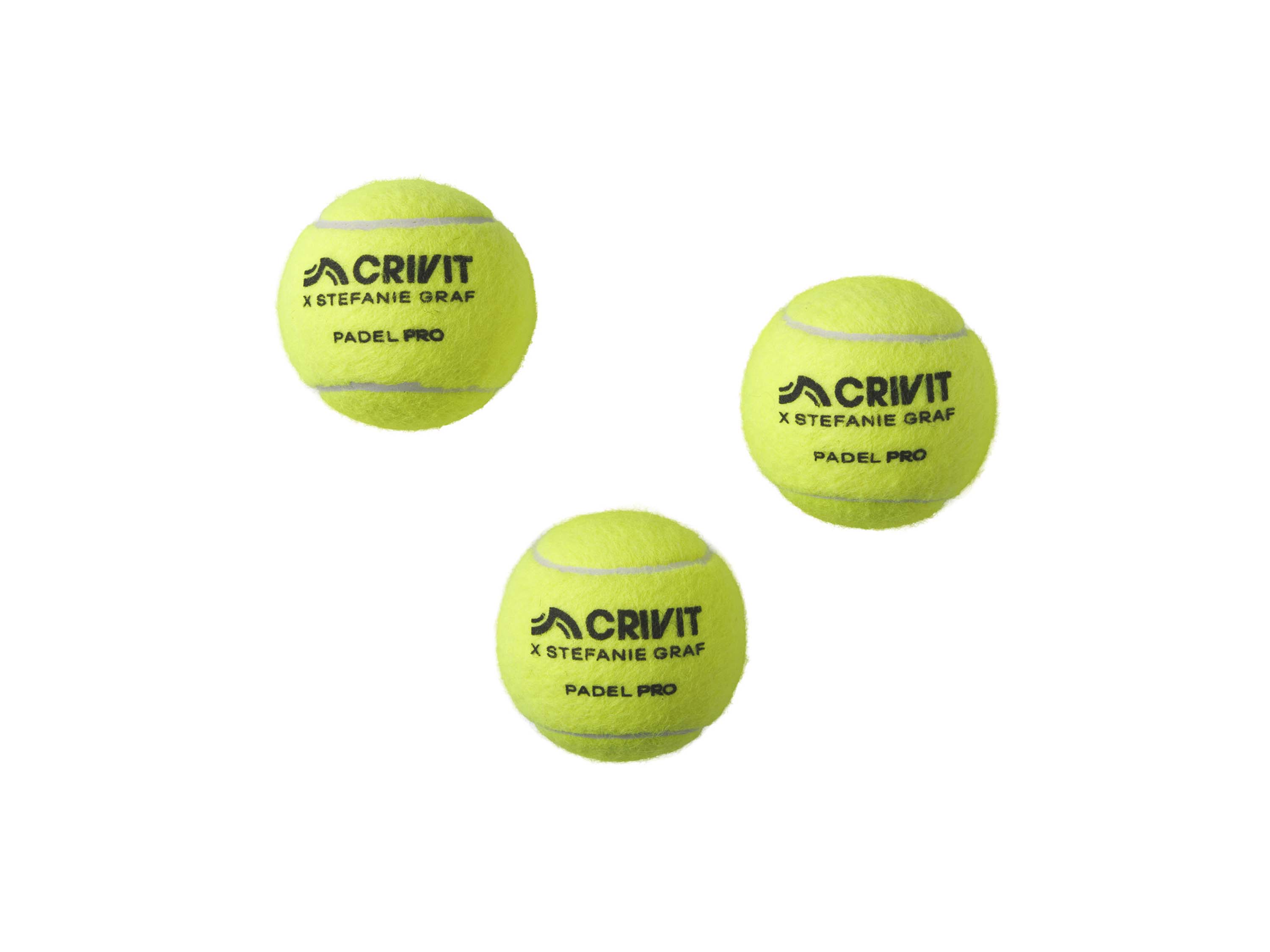 CRIVIT Padelové loptičky Tournament PRO, 3 kusy