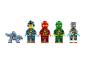 Štyri minifigúrky LEGO Ninjago a ľadový drak.