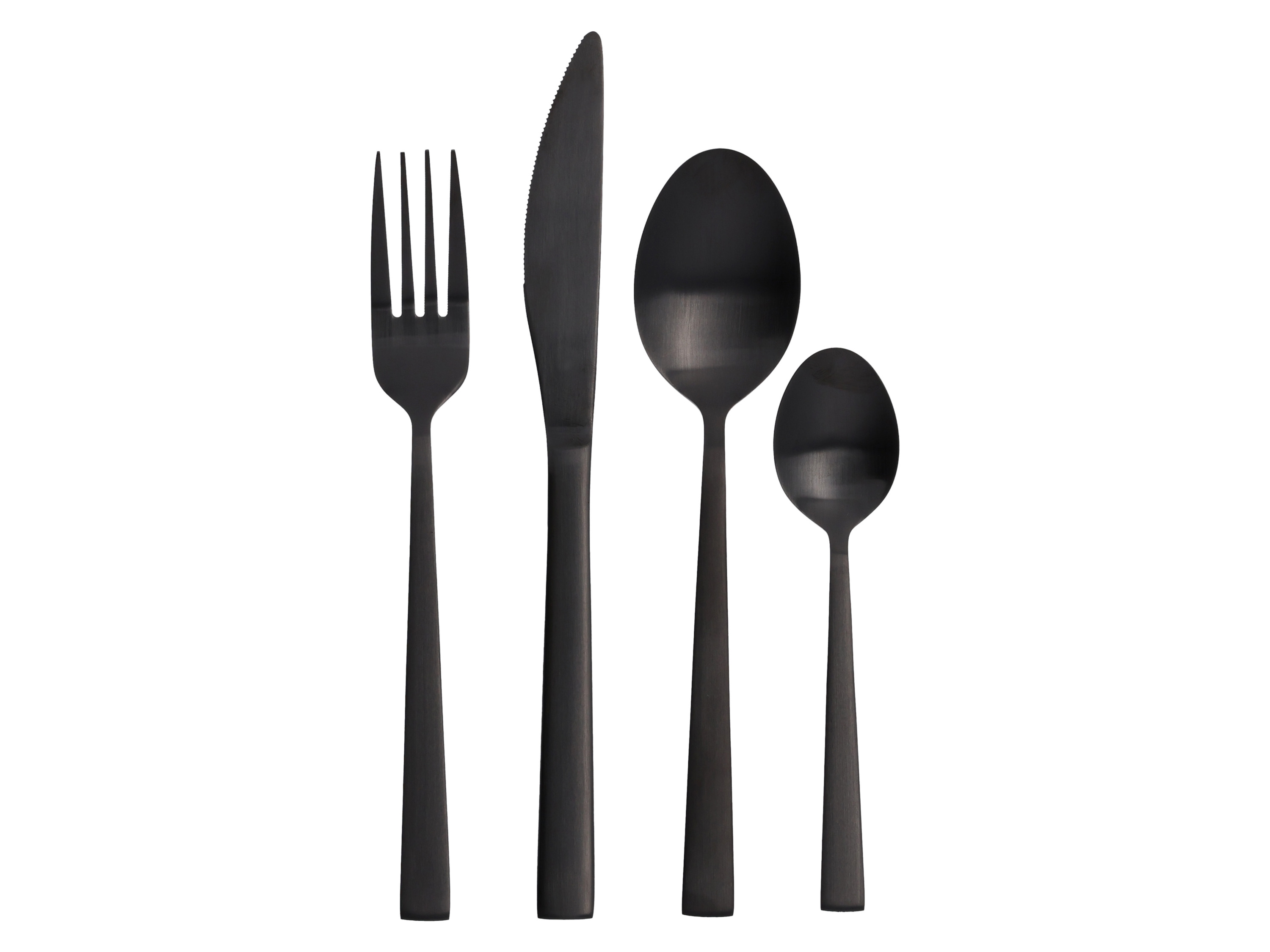 SILVERCREST® Príbor z ušľachtilej ocele, 16-dielna súprava (čierna)