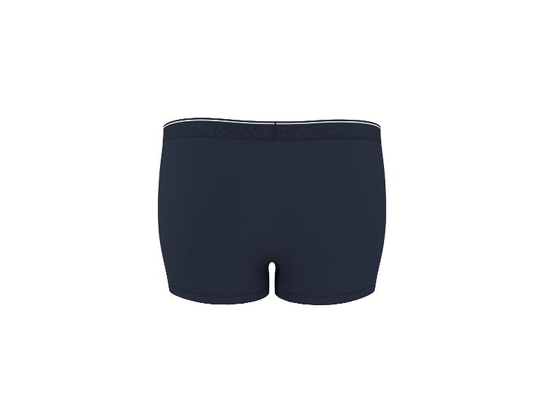 Námornícke modré boxerky s bielym elastickým pásom, zadný pohľad.