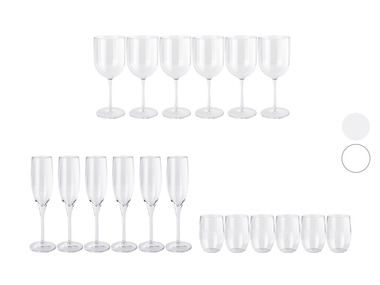 ERNESTO® Plastové poháre na víno/šampanské/vodu, 6 kusov