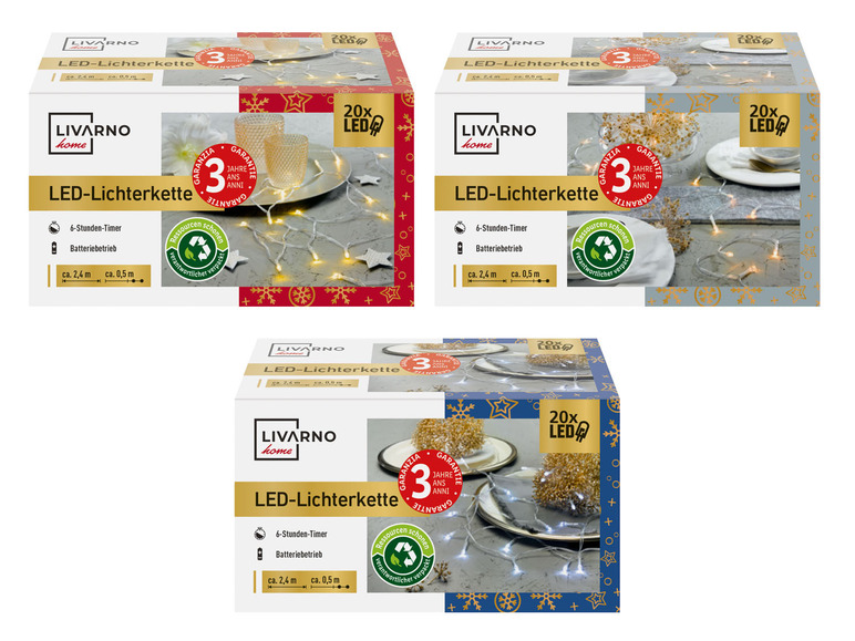 Prejsť na zobrazenie na celú obrazovku: LIVARNO home Svetelná LED reťaz, 20 LED – obrázok 1