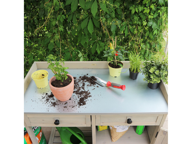 Prejsť na zobrazenie na celú obrazovku: HABAU Záhradný stôl na presádzanie rastlín, 98 x 48 x 95 cm, sivý – obrázok 6