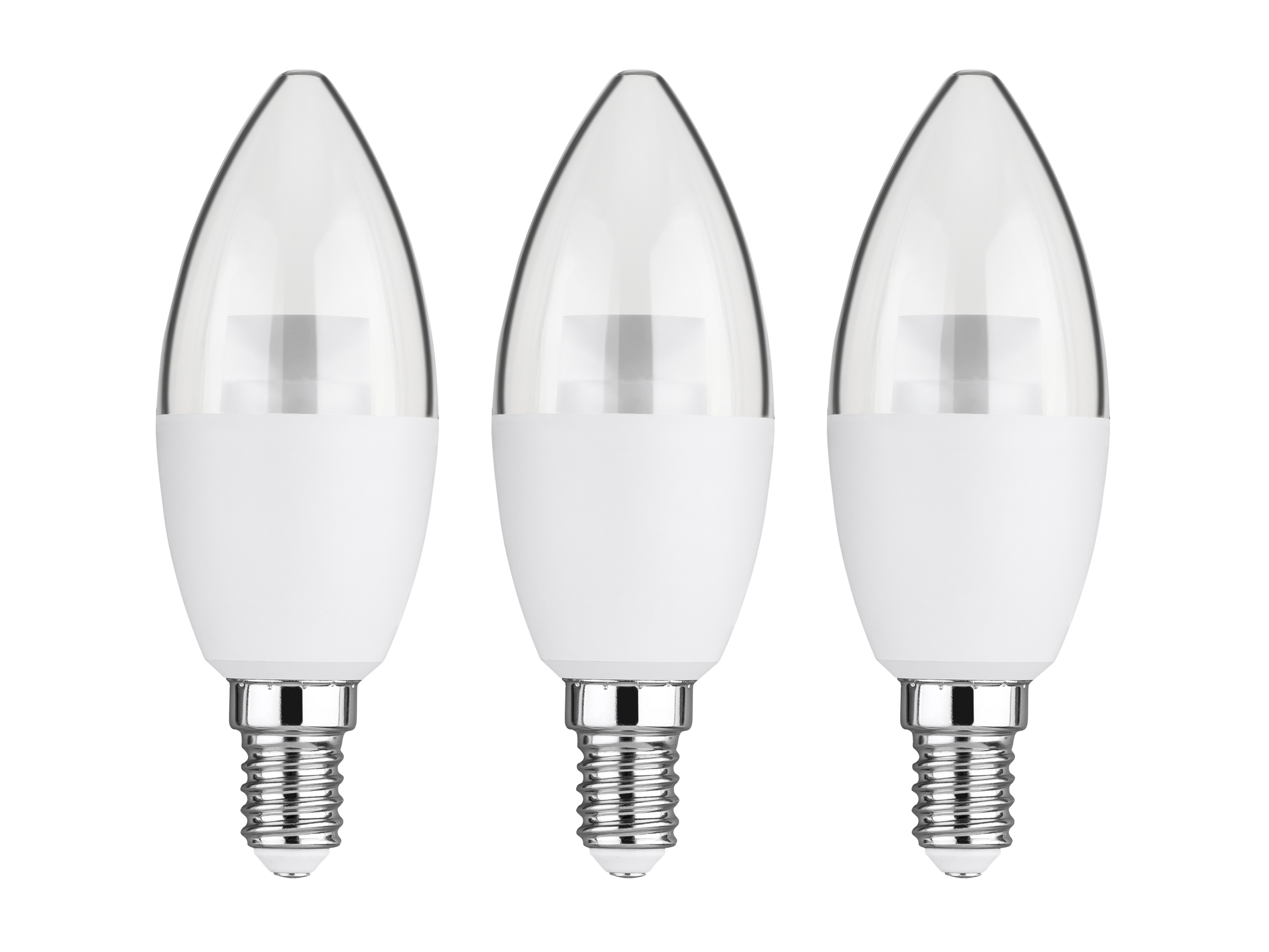 LIVARNO home LED žiarovky (4,9 W sviečka E14, 3 kusy, transparentná)