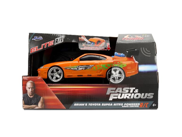 Jada Elite R/C Fast & Furious Brian's Toyota Supra Nitro Powered rádiom riadené auto v balení.