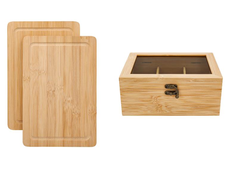SILVERCREST® Bambusové dosky na krájanie/Bambusový box na čaje