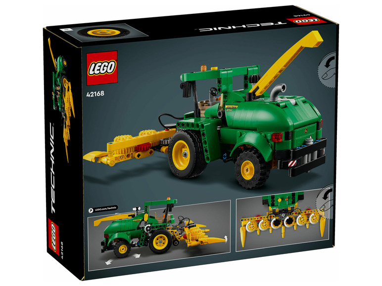 LEGO Technic John Deere 9700 sejačka s pohyblivými časťami.