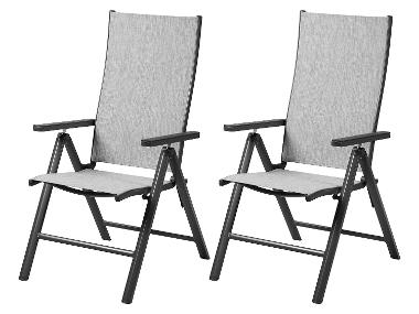 LIVARNO® Hliníkové skladacie kreslo Houston, 2 kusy, svetlosivá