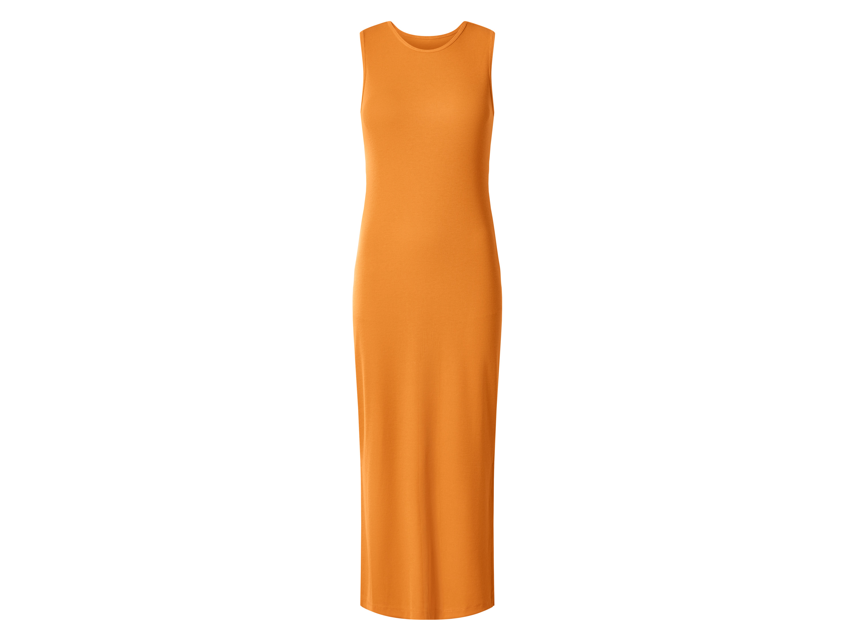 ESMARA® Dámske rebrované midi šaty (oranžová, L (44/46))