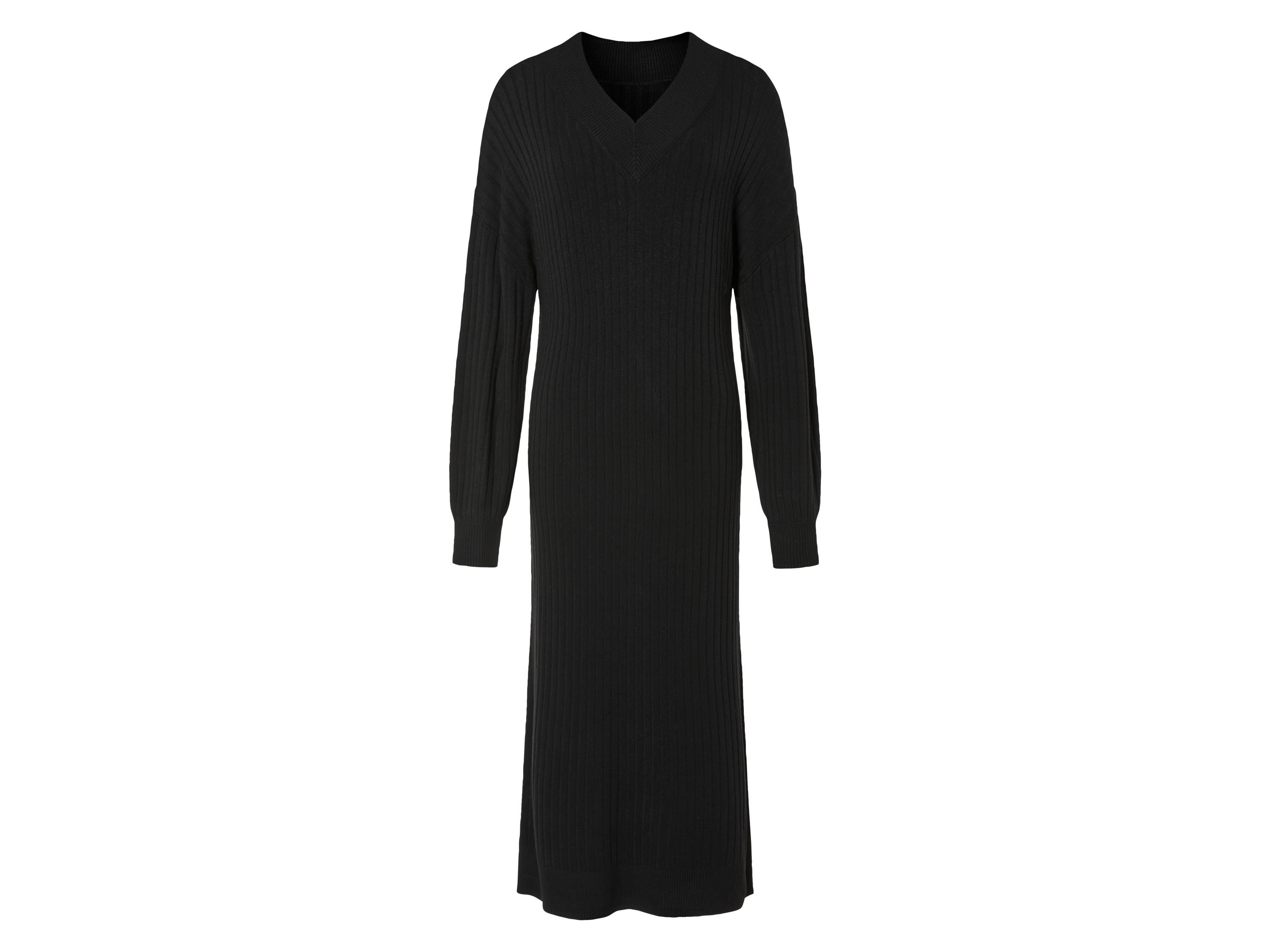 esmara® Dámske midi úpletové šaty (S (36/38), čierna)