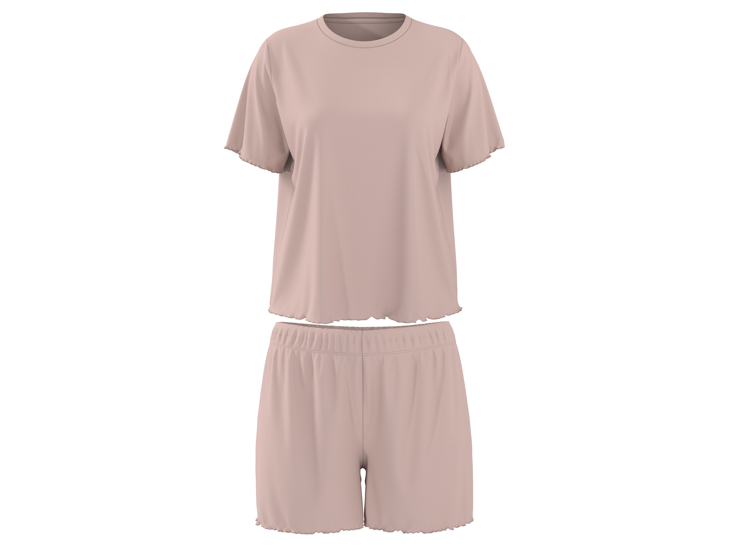 esmara® Dámske krátke rebrované pyžamo (ružová, XL (48/50))