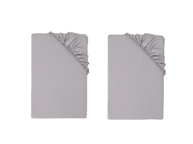 LIVARNO® Napínacia plachta z bambusovej viskózy Premium, 90 – 100 x 200 cm, sivá, 2 kusy