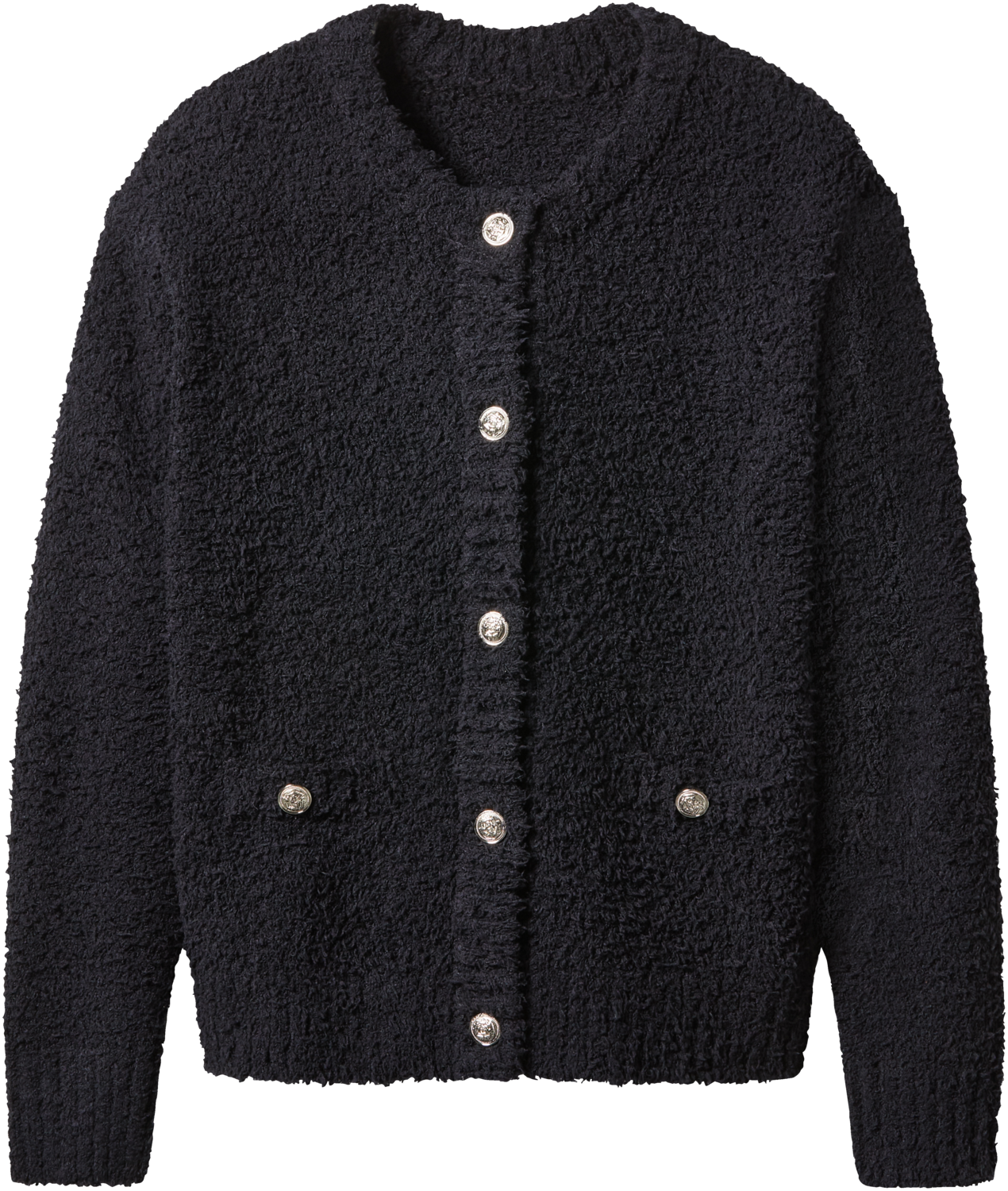 esmara® Dámsky plyšový kardigán (čierna, S (36/38))