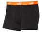 Čierne trenírky Puma s oranžovým pásom.